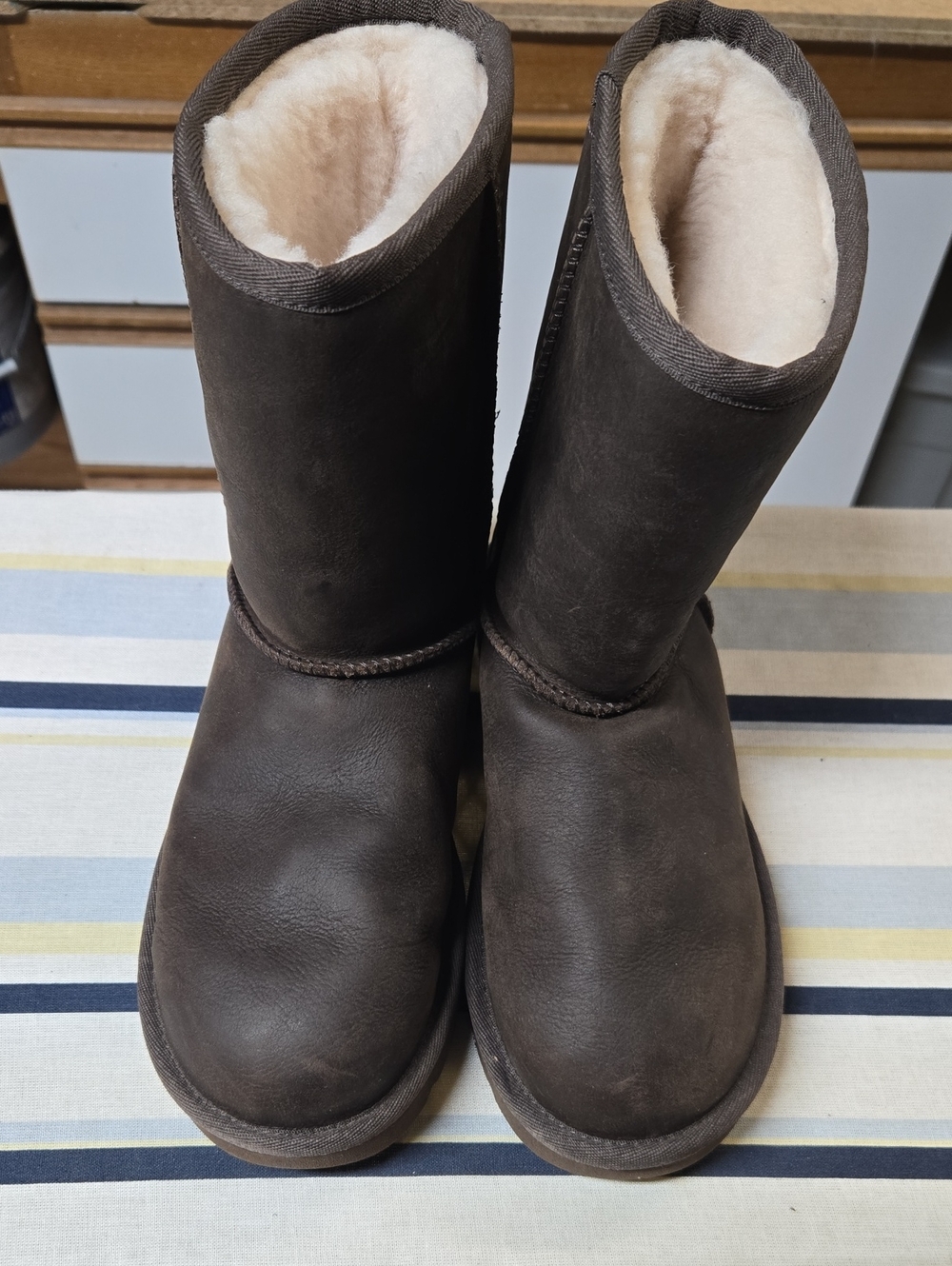 UGG Chocolate Brown Shearling-Lined Boots